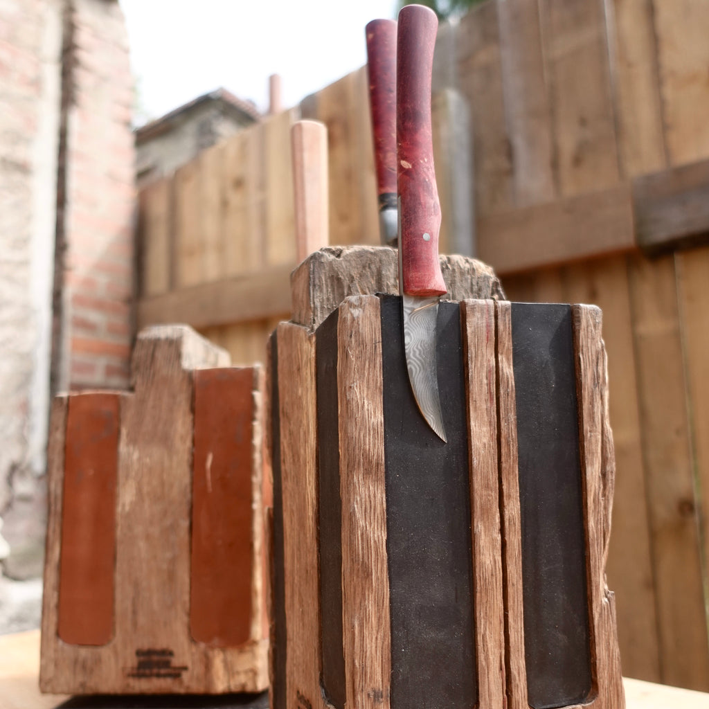 Messerblock historischer Eichenbalken