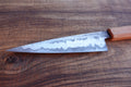 Petty Küchenmesser Götterschmiede handgefertigte Messer handgemachte Messer Klingen Damast Balbach Damast Puddeleisen Laminatstahl Qualität Ästhetik Messermacher Harz handcrafted knives damascus steel traditional forge quality aesthetics